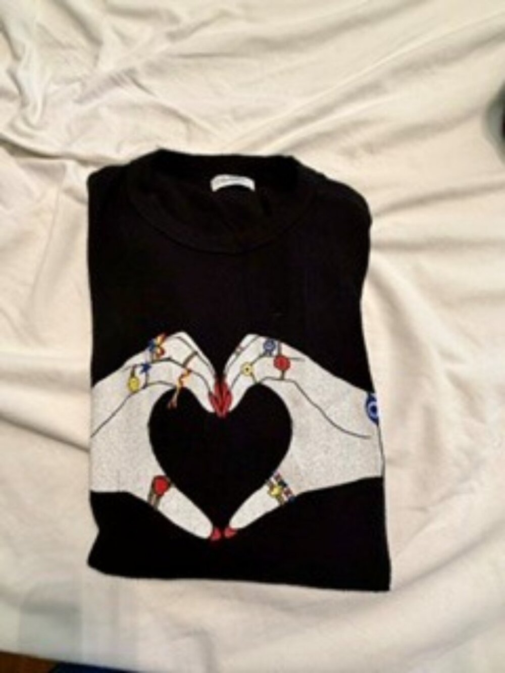 Lauren Moshi McKinley Friendship Love Heart Fitted Thermal in Black